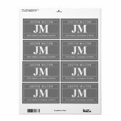 モダンはっきりしたプロフェッショナル |グレーと白 ラベル (フルシート)