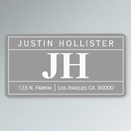 モダンはっきりしたプロフェッショナル |グレーと白 ラベル