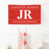 モダンはっきりしたプロフェッショナル |赤と白 横断幕 (インサイチュ)