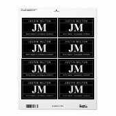 モダンはっきりしたプロフェッショナル |黒と白 ラベル (フルシート)