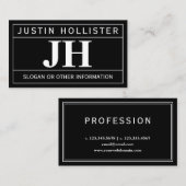 モダンはっきりしたプロフェッショナル |黒と白 名刺 (正面/裏面)