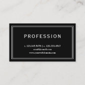モダンはっきりしたプロフェッショナル |黒と白 名刺 (裏面)