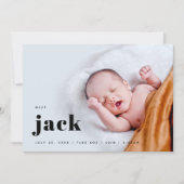 モダンはっきりしたベビー誕生 案内状 (正面)