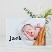 モダンはっきりしたベビー誕生 案内状 (スタンド正面)