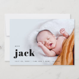 モダンはっきりしたベビー誕生 案内状