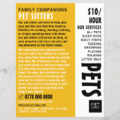 モダンはっきりしたペット座りサービス広告 チラシ (正面)