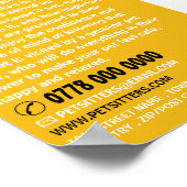 モダンはっきりしたペット座りサービス広告 ポスター (角)