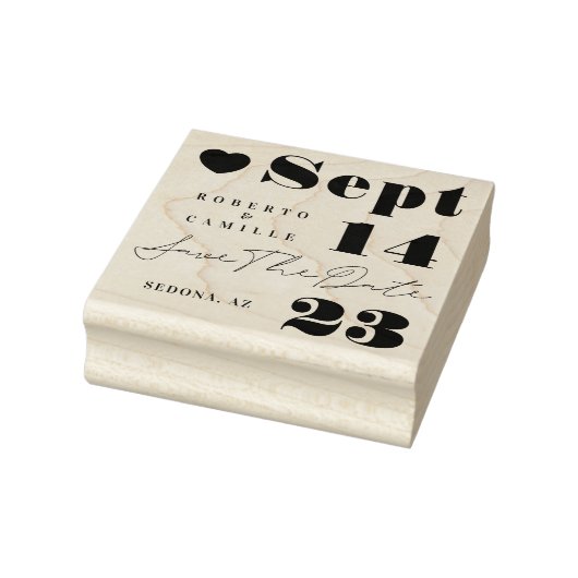 モダンはっきりしたミニマルプリント結婚式の日付の保存 ラバースタンプ (スタンプ)