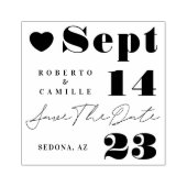 モダンはっきりしたミニマルプリント結婚式の日付の保存 ラバースタンプ (インプリント)