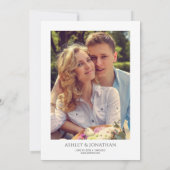 モダンはっきりしたミニマル写真結婚の 招待状 (裏面)