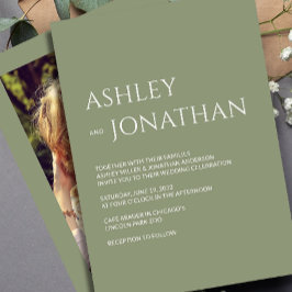 モダンはっきりしたミニマル写真結婚の 招待状