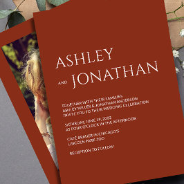 モダンはっきりしたミニマル写真結婚の 招待状