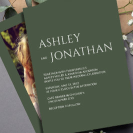 モダンはっきりしたミニマル写真結婚の 招待状