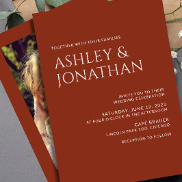 モダンはっきりしたミニマル写真結婚の 招待状