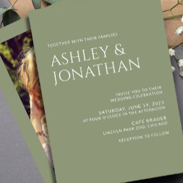 モダンはっきりしたミニマル写真結婚の 招待状