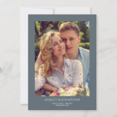 モダンはっきりしたミニマル写真結婚の 招待状 (裏面)