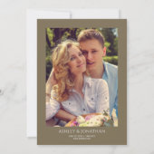 モダンはっきりしたミニマル写真結婚の 招待状 (裏面)