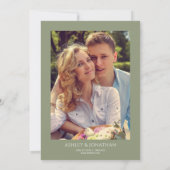 モダンはっきりしたミニマル写真結婚の 招待状 (裏面)