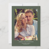 モダンはっきりしたミニマル写真結婚の 招待状 (裏面)