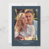 モダンはっきりしたミニマル写真結婚の 招待状 (裏面)