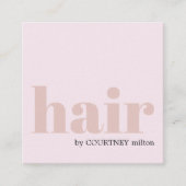 モダンはっきりしたミニマル淡い色のバラヘアサロン スクエア名刺 (正面)