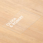 モダンはっきりしたミニマ結婚リスト アクリル招待状 (レイダウン)