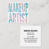 モダンはっきりしたメイクアーティスト抽象芸術ファッションパターン スクエア名刺 (正面/裏面)