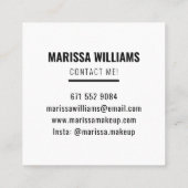 モダンはっきりしたメイクアーティスト抽象芸術ファッションパターン スクエア名刺 (裏面)