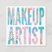 モダンはっきりしたメイクアーティスト抽象芸術ファッションパターン スクエア名刺 (正面)