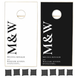 モダンはっきりしたモノグラム白黒結婚ズ