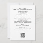モダンはっきりしたモノグラ結婚ムタイポグラフィのQR詳細 招待状 (裏面)