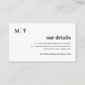 モダンはっきりしたモノグ結婚ラムの詳細 エンクロージャーカード (正面)