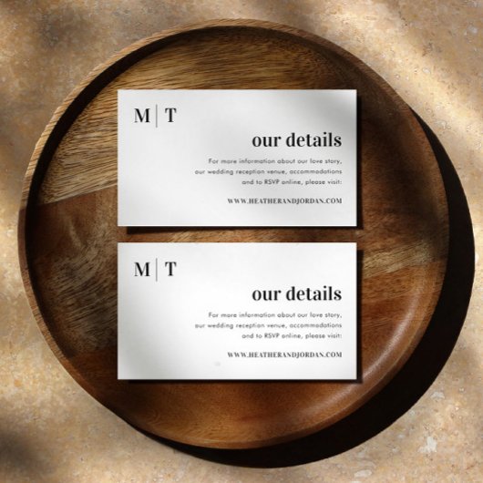 モダンはっきりしたモノグ結婚ラムの詳細 エンクロージャーカード