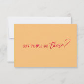 モダンはっきりしたユニークカラフルレトロ結婚おもしろい 出欠カード (裏面)