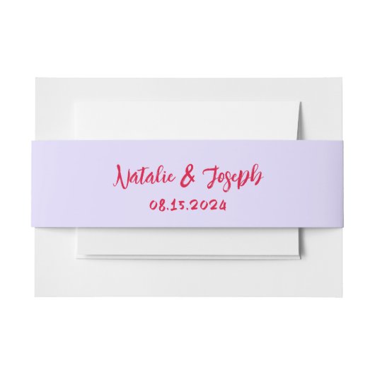 モダンはっきりしたユニークカラフル明レトロ結婚ズ 招待状ベリーバンド (正面例)