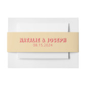 モダンはっきりしたユニークカラフル明レトロ結婚ズ 招待状ベリーバンド (正面例)