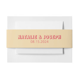 モダンはっきりしたユニークカラフル明レトロ結婚ズ 招待状ベリーバンド