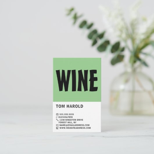 モダンはっきりしたワインバー/ワイナリー 名刺 (スタンド正面)