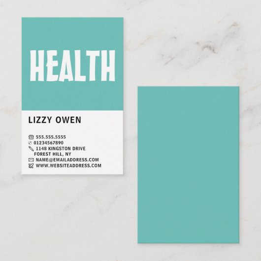 モダンはっきりした健康食品店名刺 名刺 (正面/裏面)