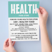 モダンはっきりした健康食品店広告の チラシ (手)