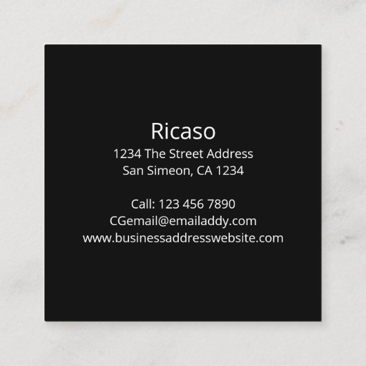 モダンはっきりした写パーソナライズされた真 スクエア名刺 (裏面)