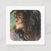 モダンはっきりした写パーソナライズされた真 スクエア名刺 (正面)