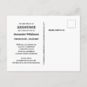 モダンはっきりした写ミニマル画卒業 案内ポストカード (裏面)