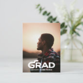 モダンはっきりした写ミニマル画卒業 案内ポストカード (スタンド正面)