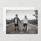 モダンはっきりした写真の日付の変更 ポストカード (正面/裏面)