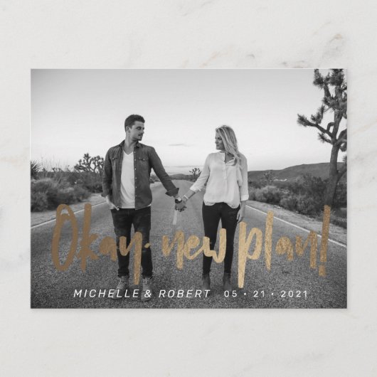 モダンはっきりした写真の日付の変更 ポストカード (正面)