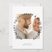 モダンはっきりした写真の準備を祝す セーブザデート (正面)