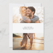 モダンはっきりした写真の準備を祝す セーブザデート (裏面)