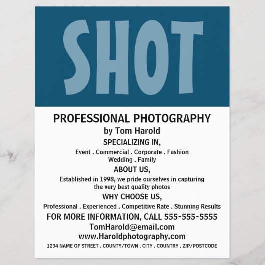 モダンはっきりした写真、写真家 チラシ (正面)
