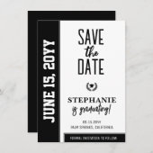 モダンはっきりした卒業エレガント セーブザデート (正面/裏面)